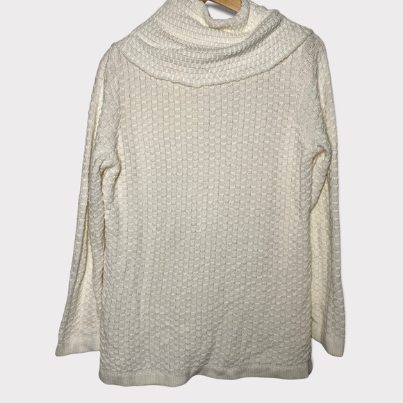 Intro antique white 1X cowl neck knit sweater - Picture 4 of 7